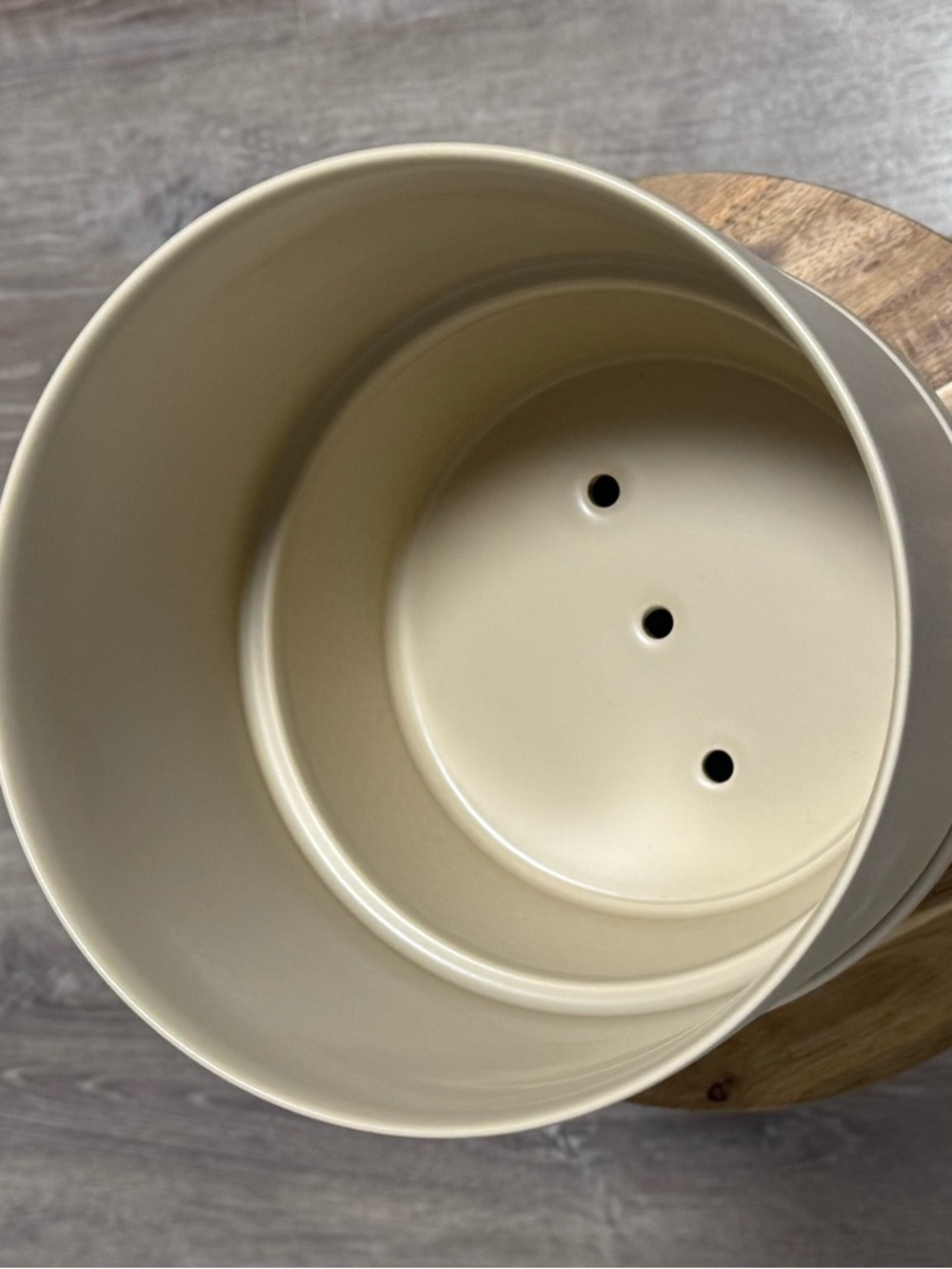 FABLE Home Large Planter Coastal Cream Ceramic Pot + Tray New In Box - Picture 9 of 15